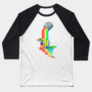 Rainbow (Paint) Lorikeet - [White] Baseball T-Shirt